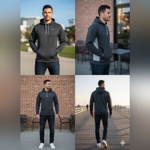 Nike Black and Gray Hoodie